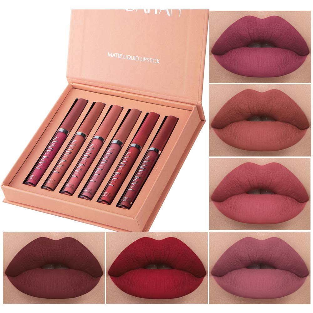 Transform Your Look: 6Pcs Long-Lasting Matte Liquid Lipstick Set – Waterproof & Non-Stick!