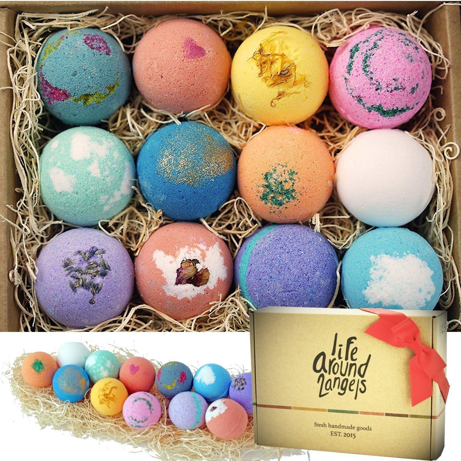 Indulge in the Best Bath Bomb Gift Set: 12 Luxurious USA-Made Fizzies!
