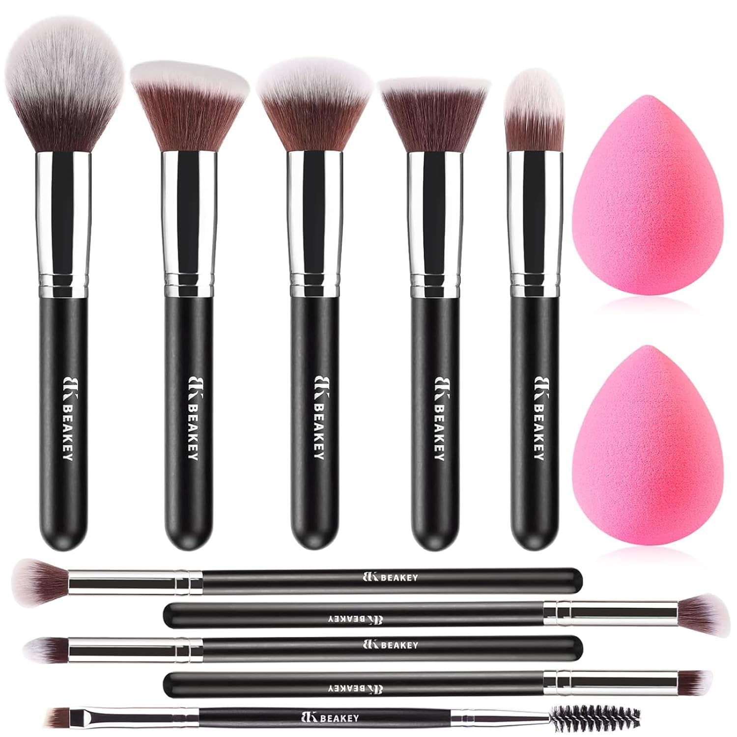 Transform Your Look: BEAKEY Makeup Brush Set for Flawless Foundation & More!