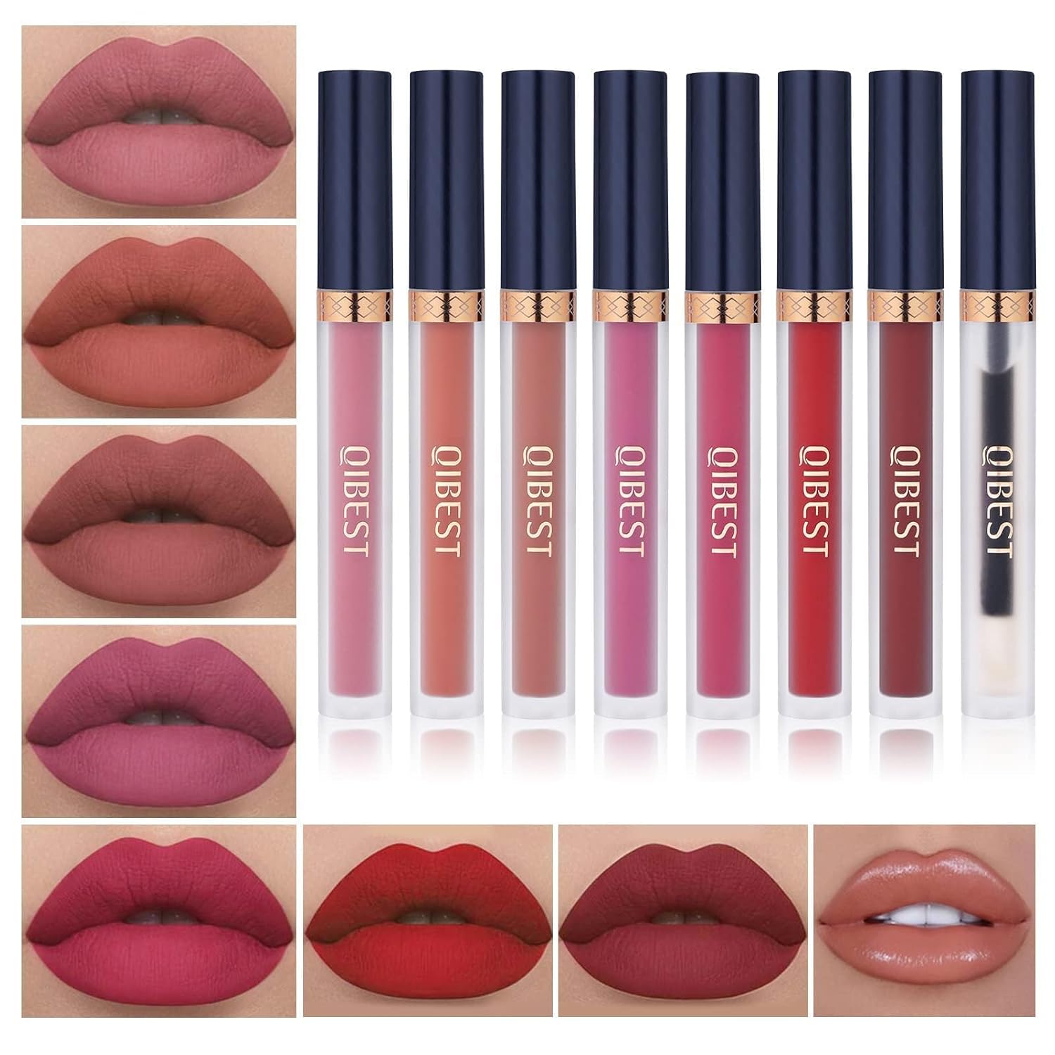 Transform Your Look: QiBest 7Pcs Matte Liquid Lipstick Set Every Woman Needs!