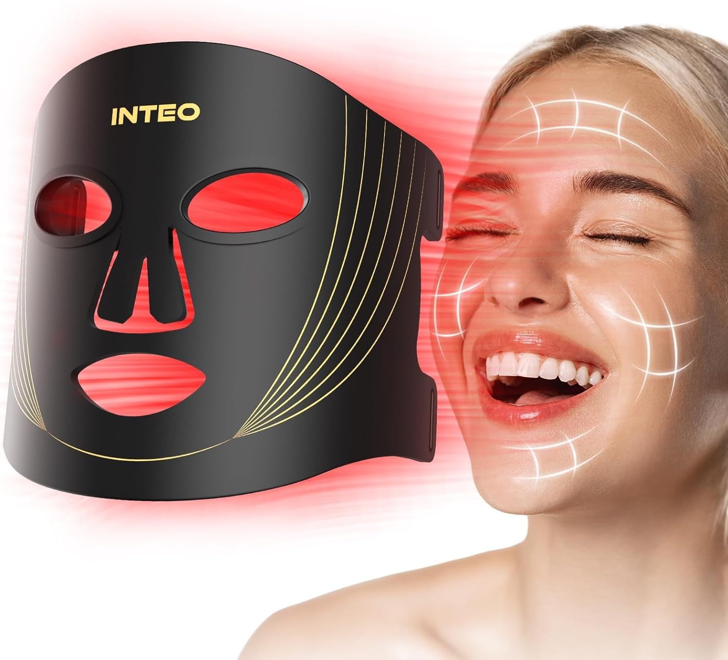 Transform Your Skin with INTEO Portable LED Facial Mask: 3 Modes for Radiant Results!