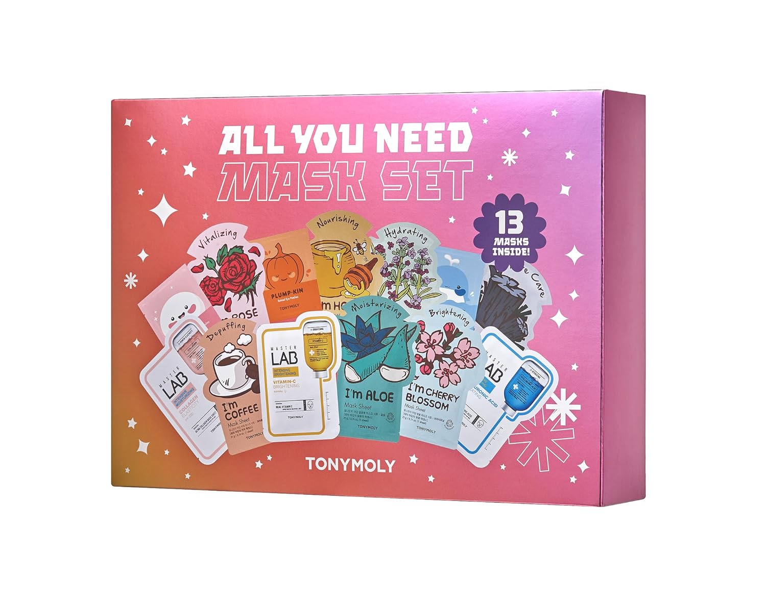 Unlock Radiant Skin: TONYMOLY All You Need Sheet Mask Set – 13 Hydrating Wonders!