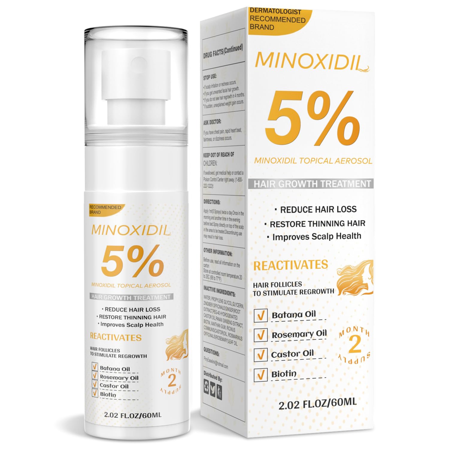 Unlock Thicker Hair Fast: Minoxidil Hair Growth Serum with Biotin & Rosemary!