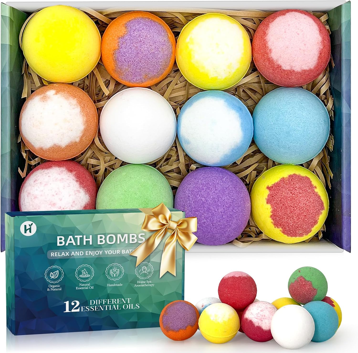 Transform Bath Time with This Handmade 12-Pack Bath Bomb Gift Set for Everyone!